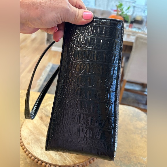 Vintage Anne Klein Black Crocodile-Embossed Tote - Picture 5 of 16